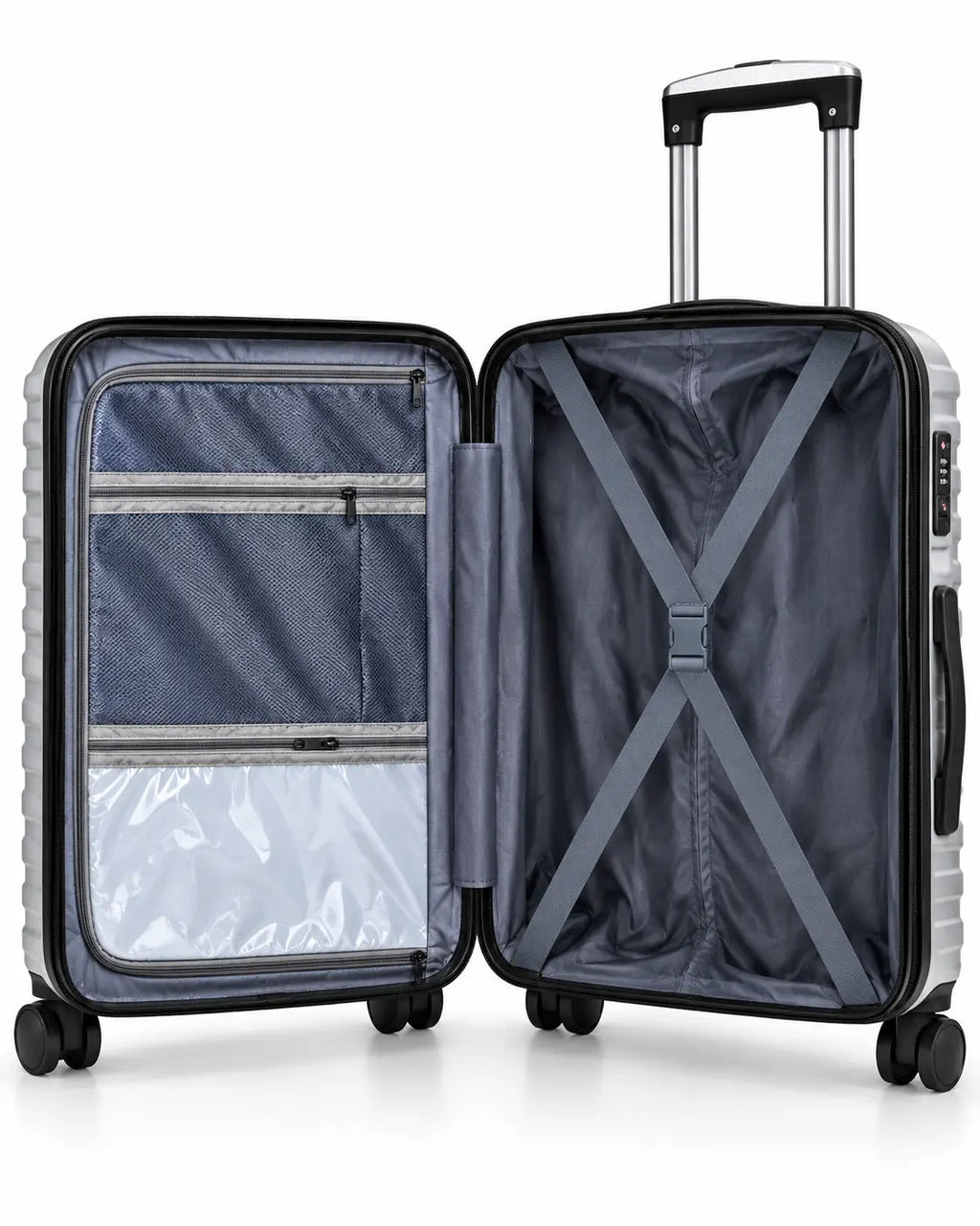 Travelo Wavelight Series Hardside Suitcase – Silver Grey