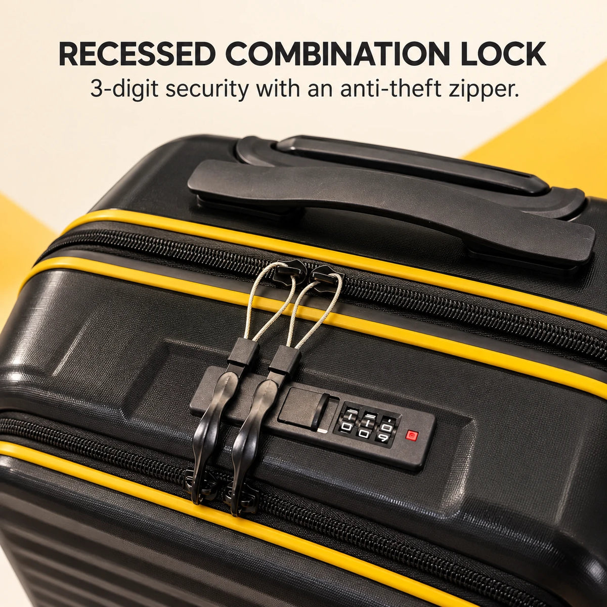 Travelo Alpha Series Hardside Cabin Suitcase – Black Mirage