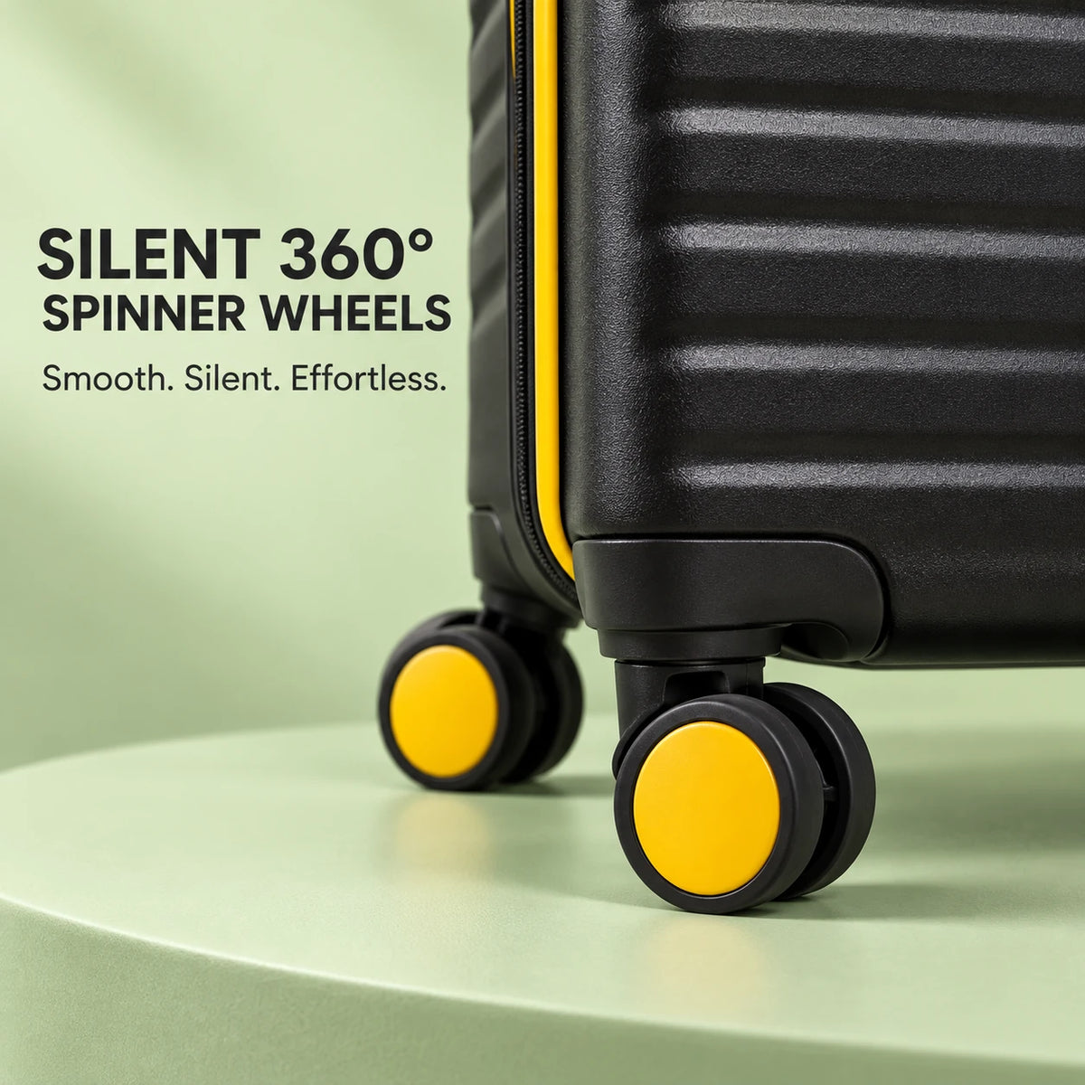 Travelo Alpha Series Hardside Cabin Suitcase – Black Mirage