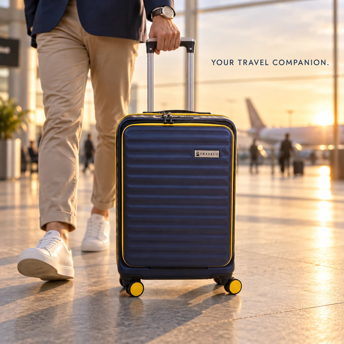 Travelo Alpha Series Hardside Cabin Suitcase – Midnight Blue