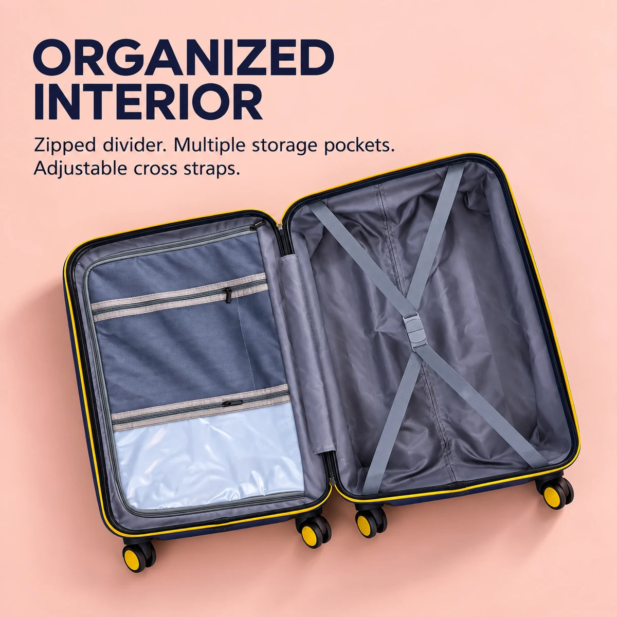 Travelo Alpha Series Hardside Cabin Suitcase – Midnight Blue