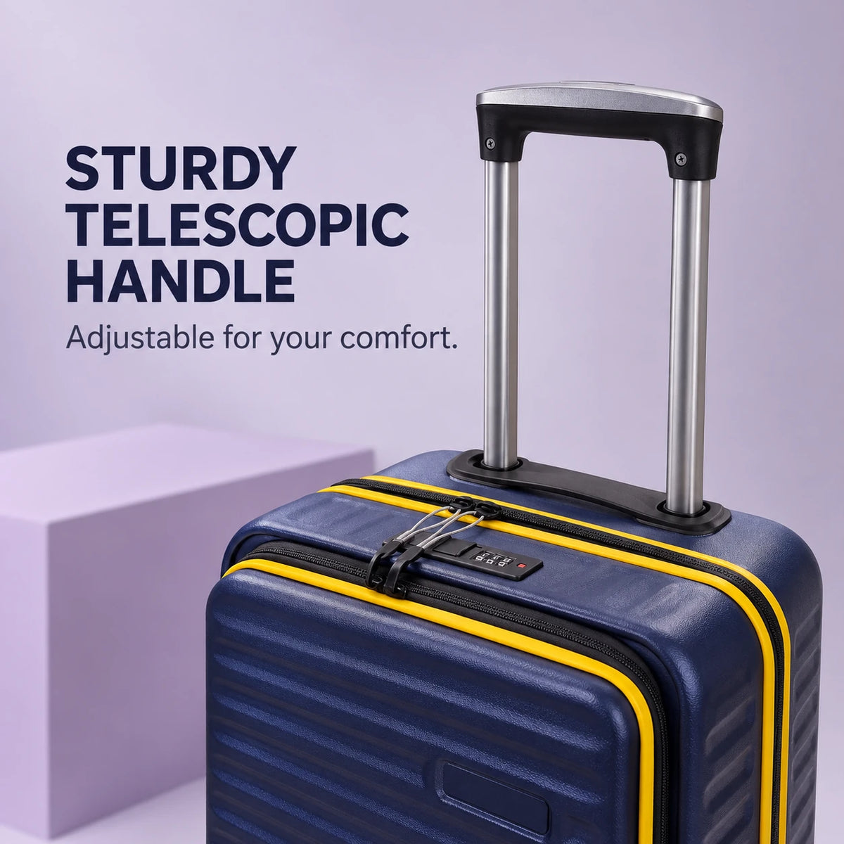 Travelo Alpha Series Hardside Cabin Suitcase – Midnight Blue