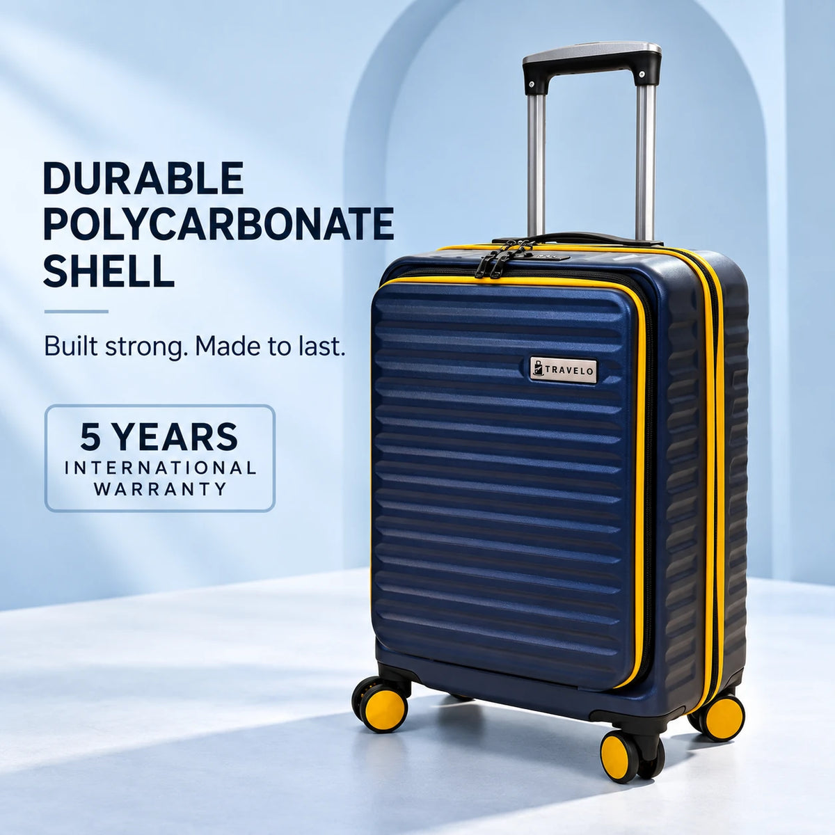 Travelo Alpha Series Hardside Cabin Suitcase – Midnight Blue
