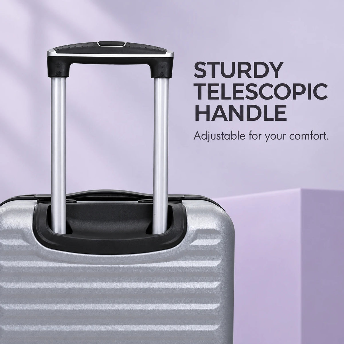 Travelo Alpha Series Hardside Cabin Suitcase – Silver Grey
