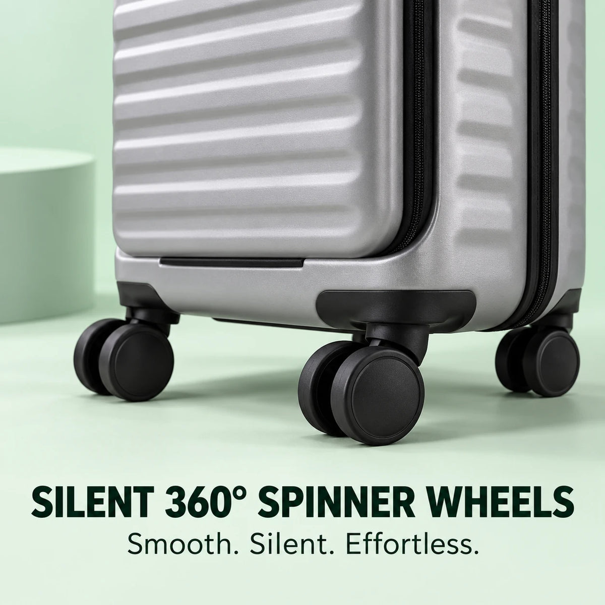 Travelo Alpha Series Hardside Cabin Suitcase – Silver Grey