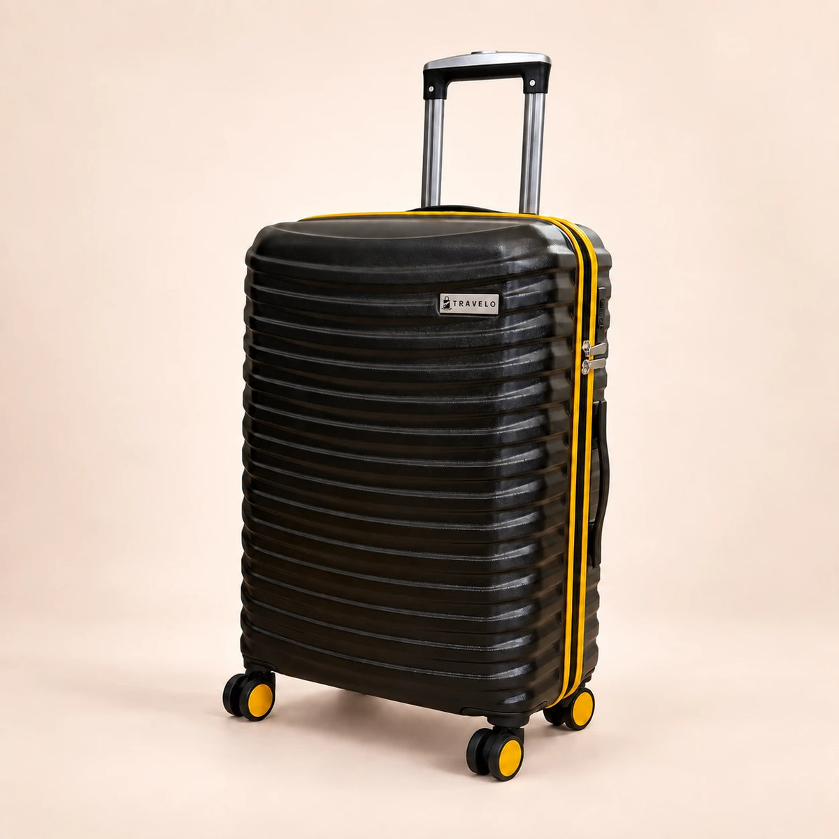 Travelo Wavelight Series Black Mirage Medium suitcase 67 x 44 x 26 cm