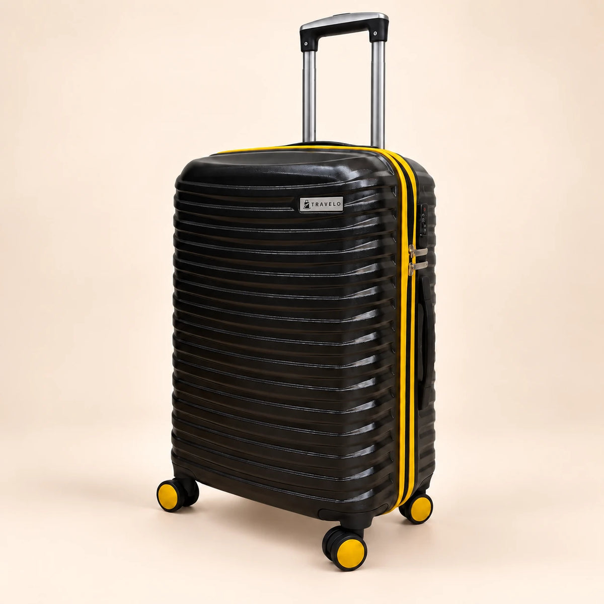 Travelo Wavelight Series Hardside Suitcase – Black Mirage