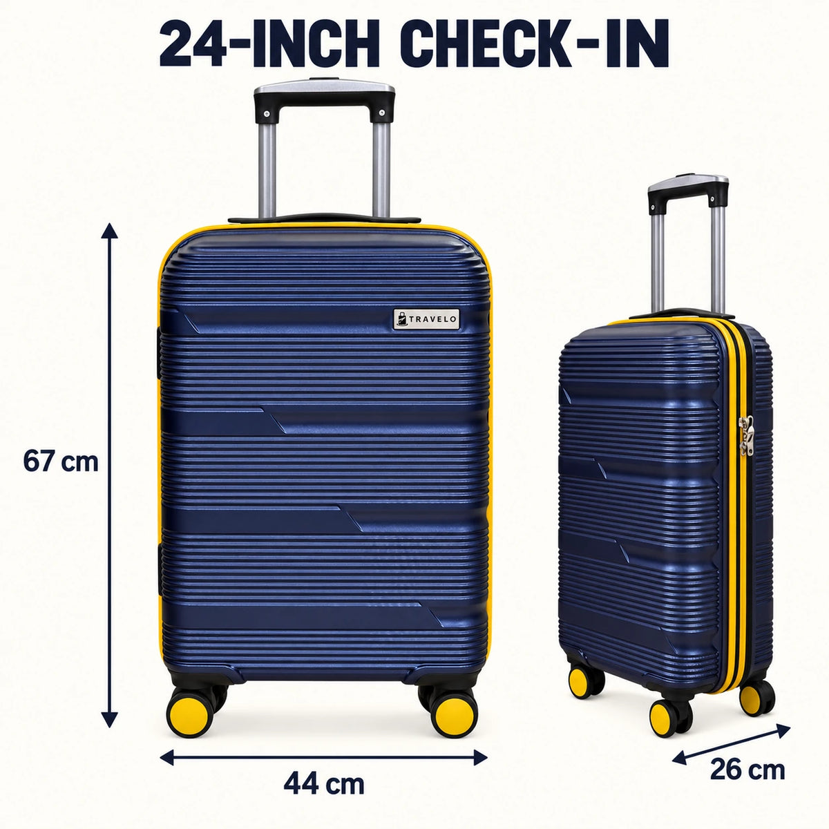Travelo Wavelight Series Hardside Suitcase – Midnight Blue