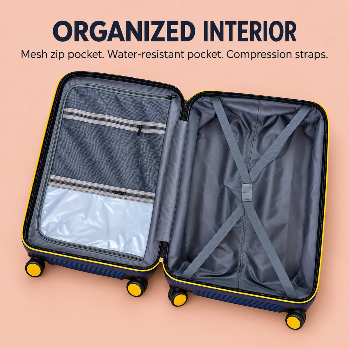 Travelo Wavelight Series Hardside Suitcase – Midnight Blue