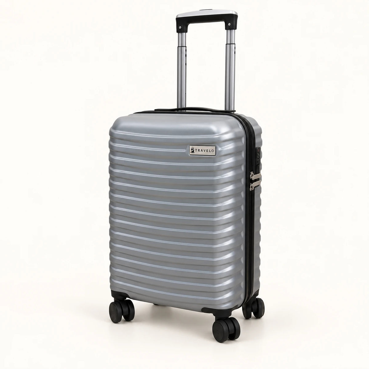 Travelo Wavelight Series Hardside Suitcase – Silver Grey